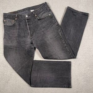 Vintage Levis 501xx Jeans Mens 34x32 Black Denim Great Fade Grunge Button Fly